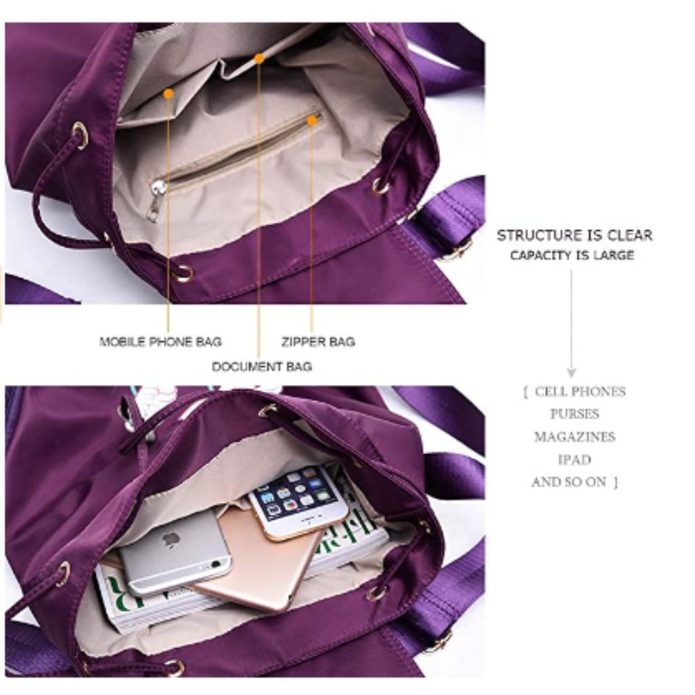 Women Backpacks Purses Vintage Backpack Anti-theft - Picture 5 of 7